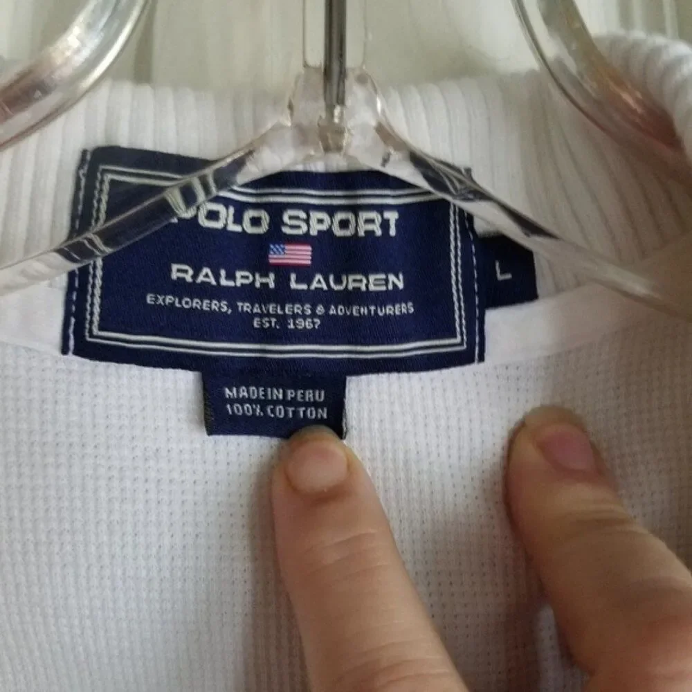 Ralph Lauren White Polo Shirt, Size Large